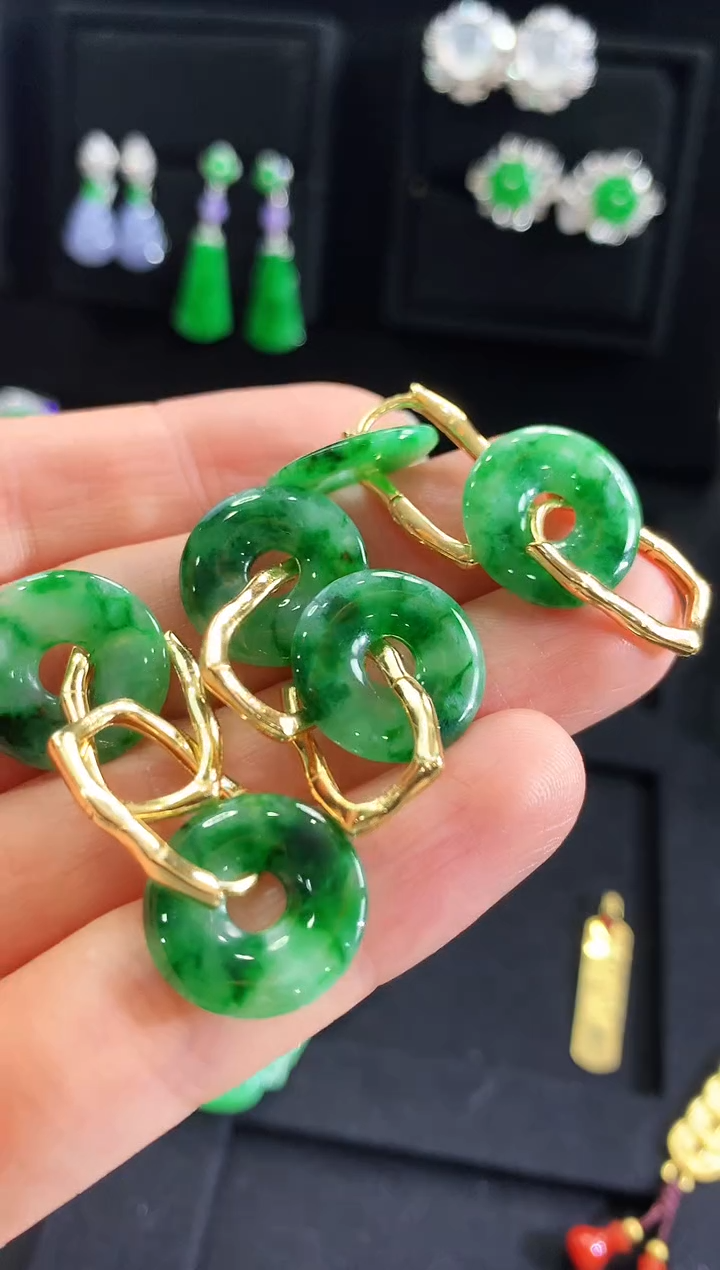 【闪购商品】翡翠耳饰银S925镶嵌耳饰（多样性发货发一对）