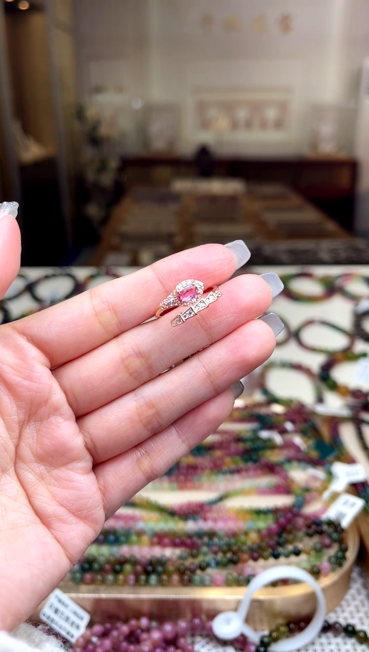 【闪购商品】碧玺/银S925镶嵌碧玺戒指多样性发货