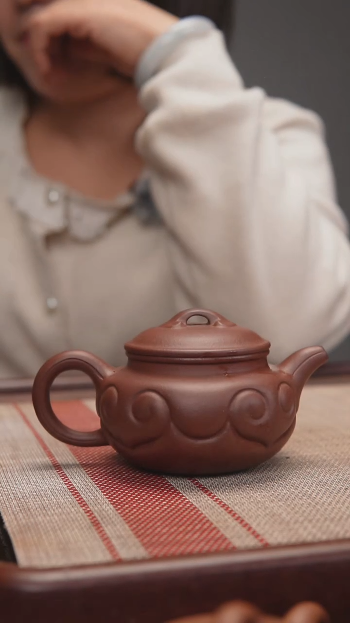 茶壶紫砂底槽青仿古如意180cc