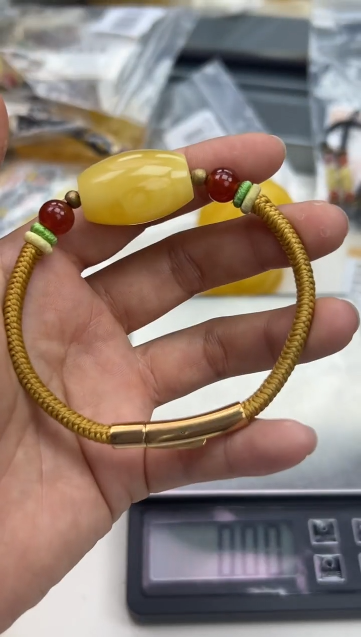 裸石琥珀未镶嵌琥珀蜜蜡手绳