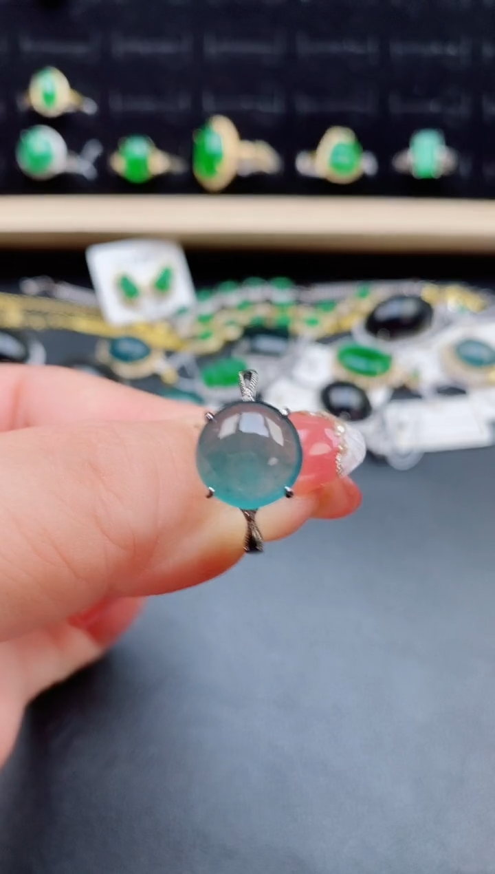 【闪购商品】翡翠戒指银S925镶嵌1221