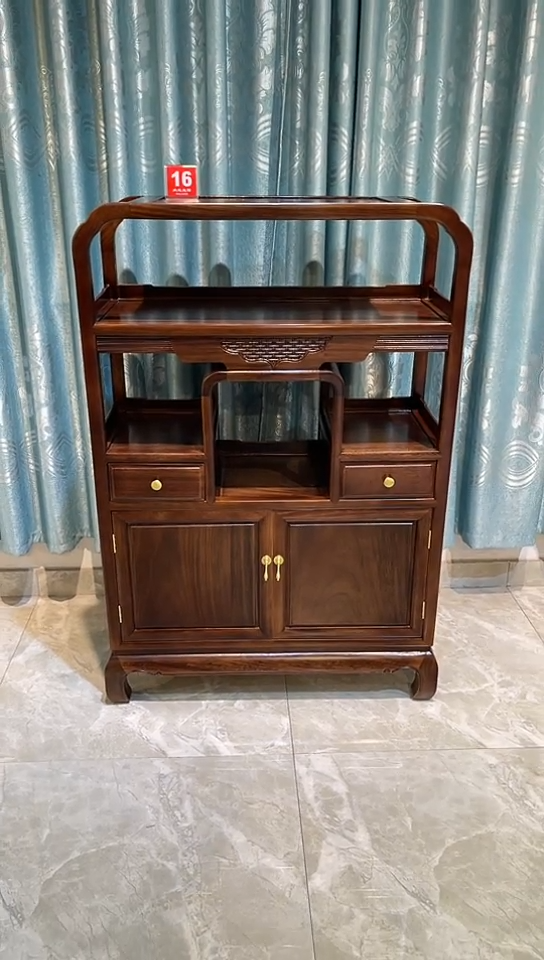 【闪购商品】黑酸枝木类成套家具茶水柜胡桃色86*36*128