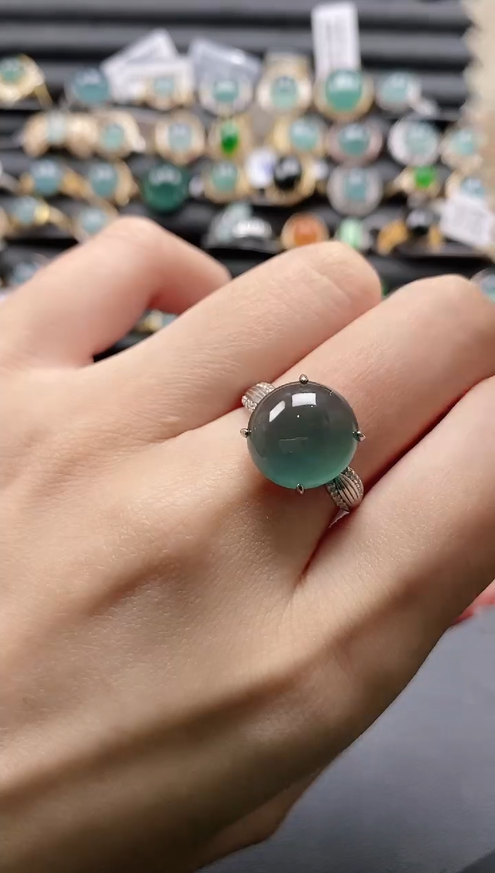【闪购商品】翡翠戒指银S925镶嵌1111
