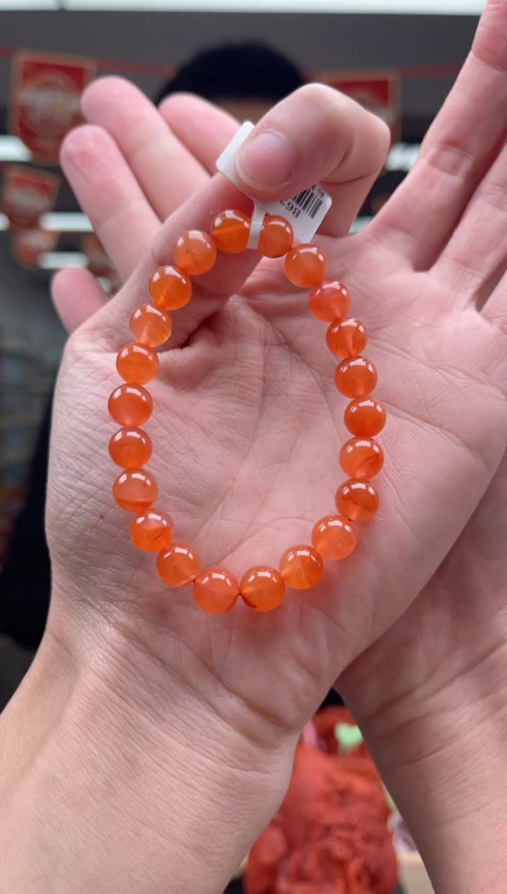 【闪购商品】南红玛瑙A01未镶嵌8mm冷水河单圈 -多样性发一件