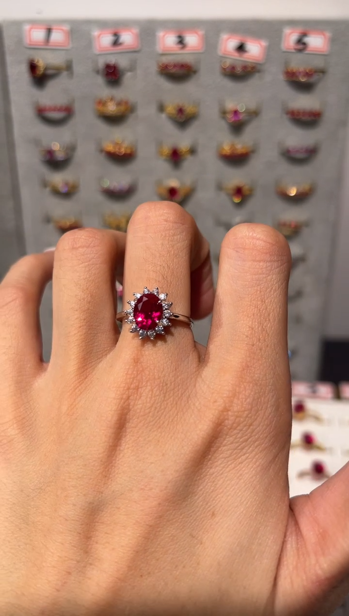 【闪购商品】红宝石戒指银S925镶嵌15312