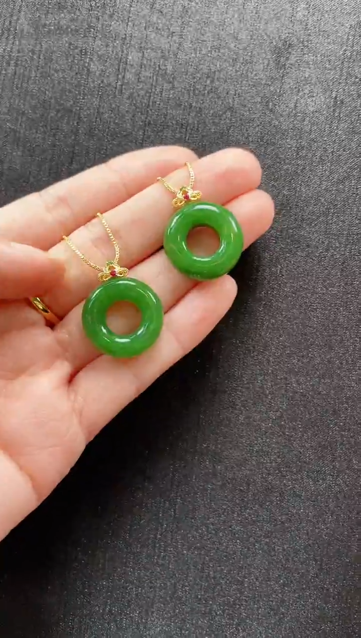 吊坠(赠链)银S925镶嵌和田玉多样性发一