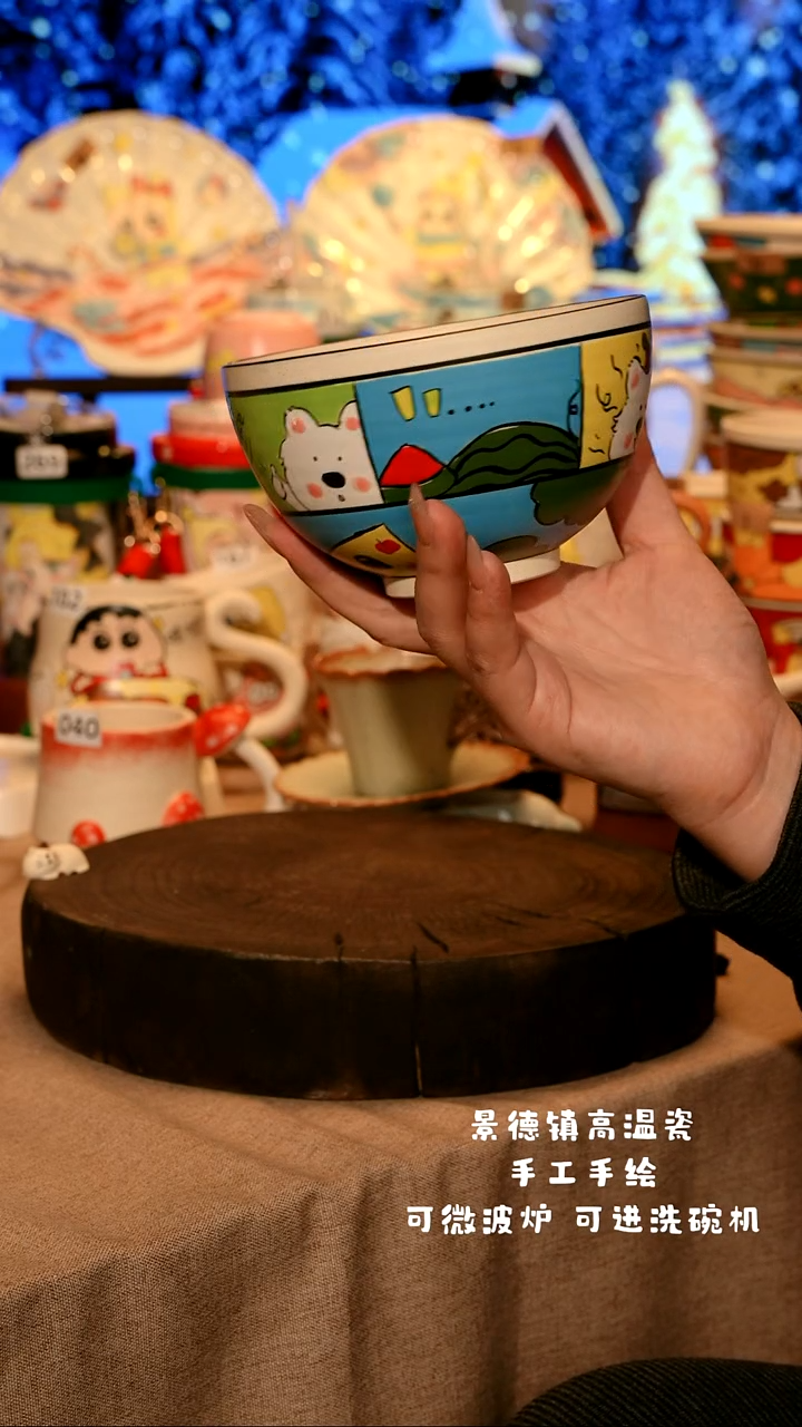 陶瓷景德镇设计师款高温陶瓷手工手绘餐具盘子