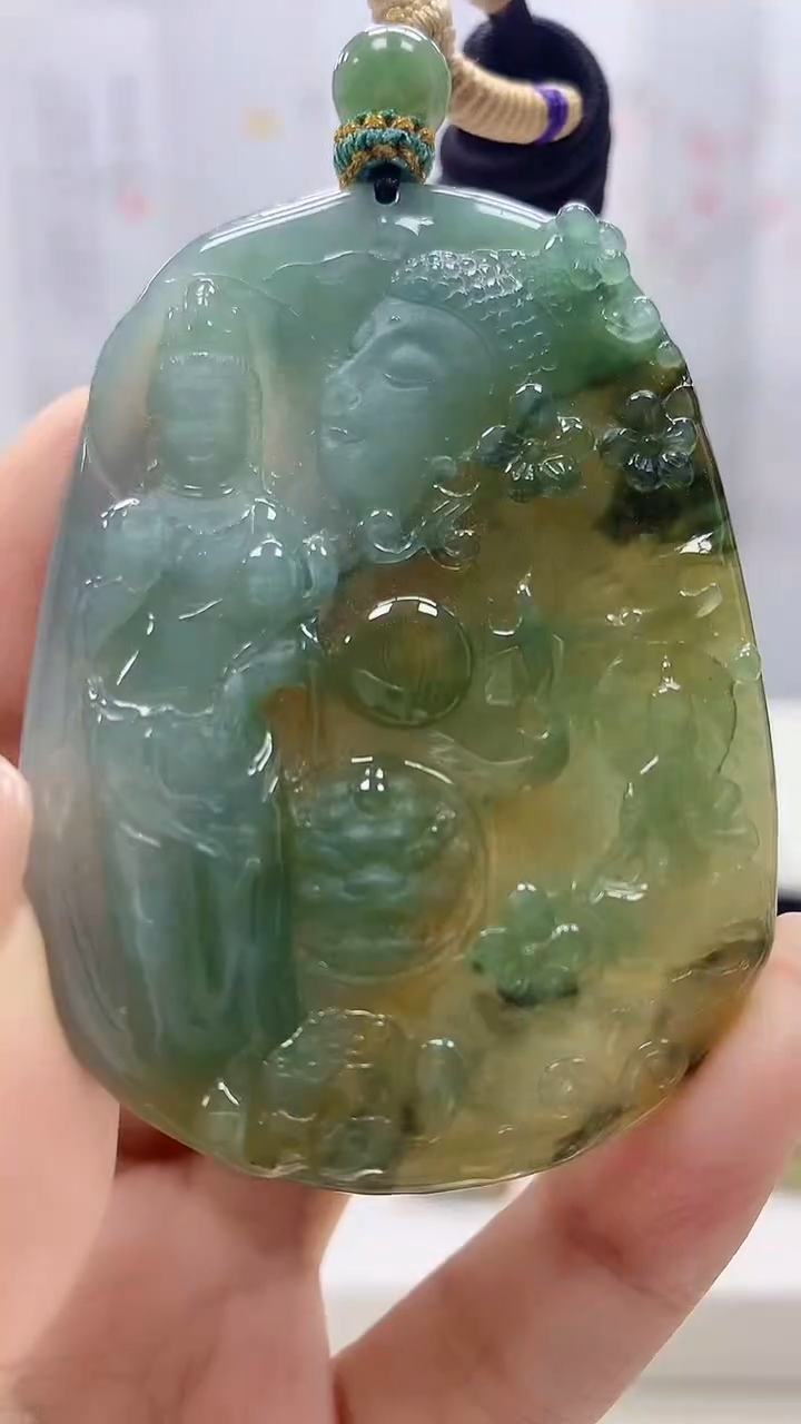 定制翡翠未镶嵌5028xx-毛货挂件71