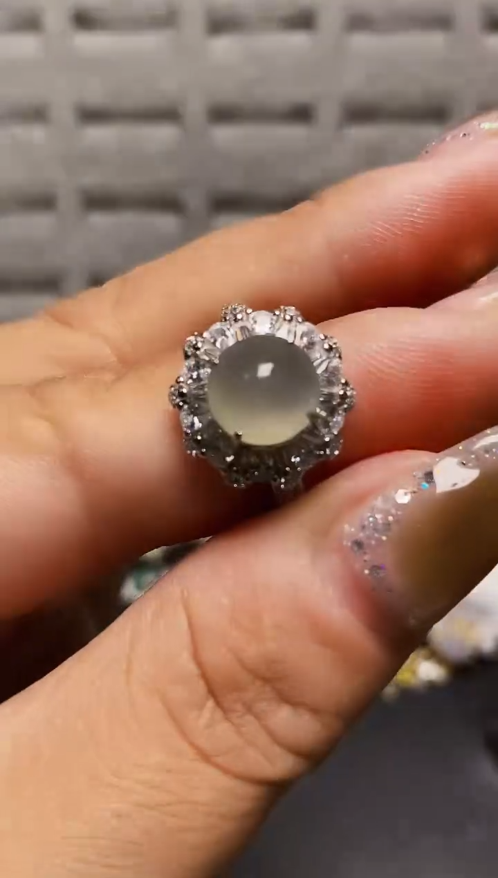 银S925镶嵌戒指翡翠3522