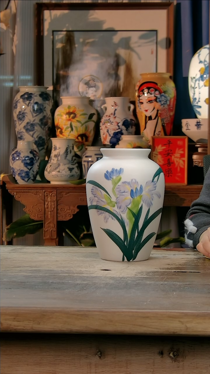 【闪购商品】瓷片景德镇纯手工釉下彩精品花瓶