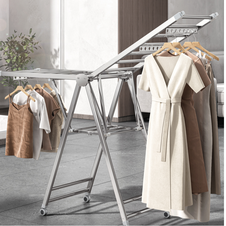 不锈钢落地折叠晾衣架室内晒被神器户外阳台家用凉衣架毛巾架加大