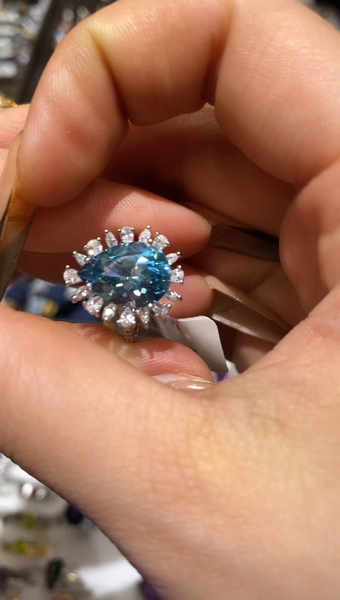 银S925镶嵌戒指托帕石楚楚珠宝中古甄选不退换