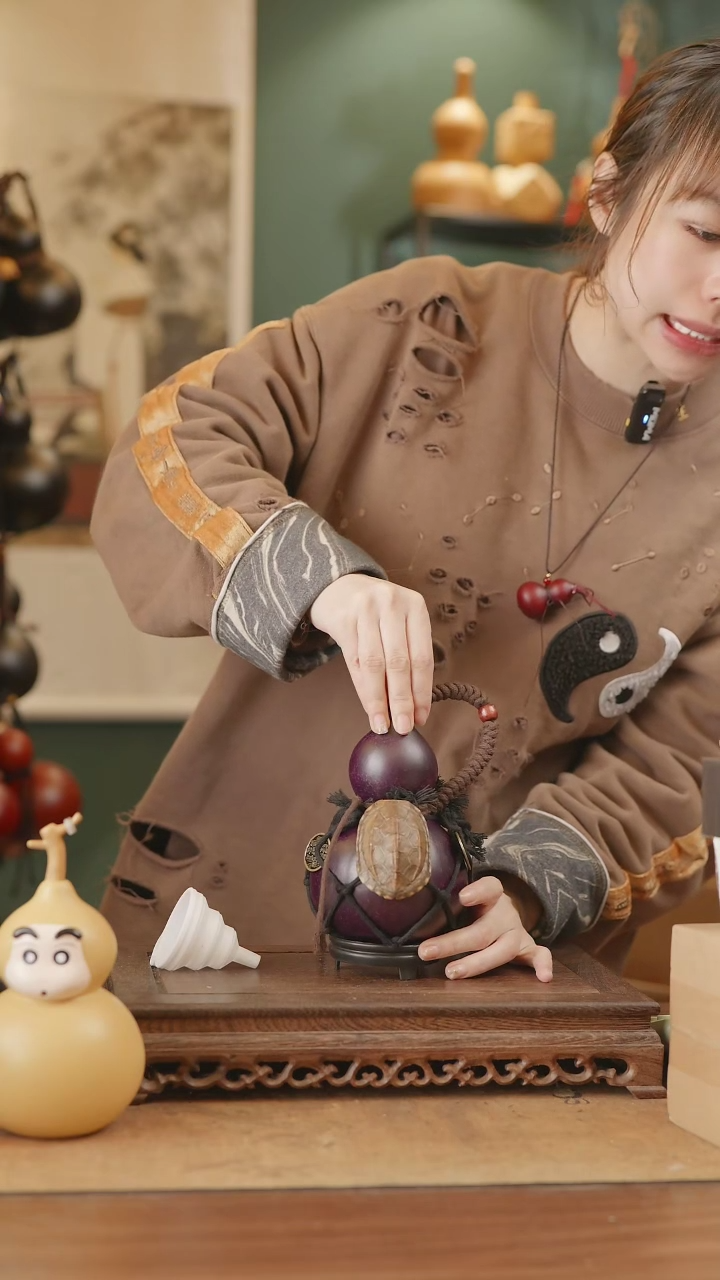 【闪购商品】110号精品天然大漆工艺防渗内胆酒葫芦~