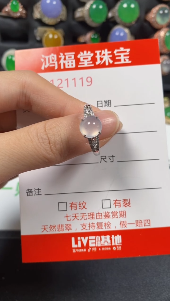 银S925镶嵌戒指翡翠1119