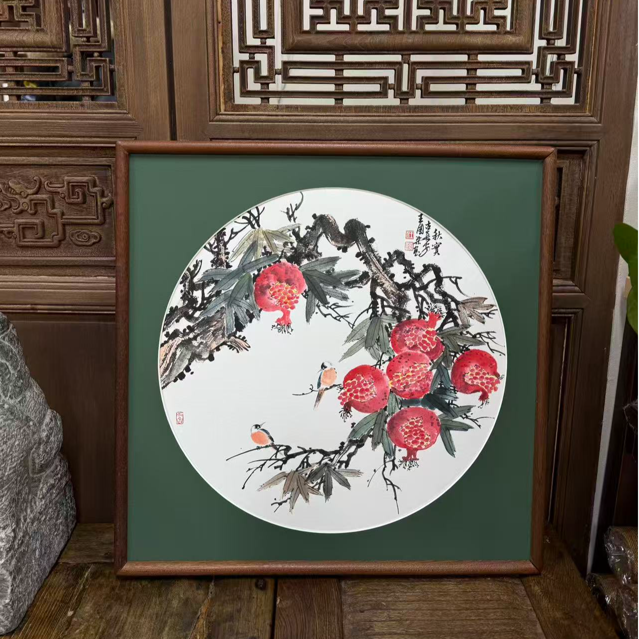 《笑口常开》52×52花鸟装饰画