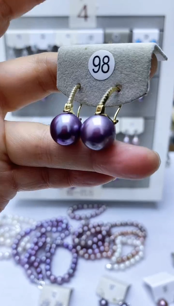 【闪购商品】淡水珍珠耳饰银S925镶嵌98