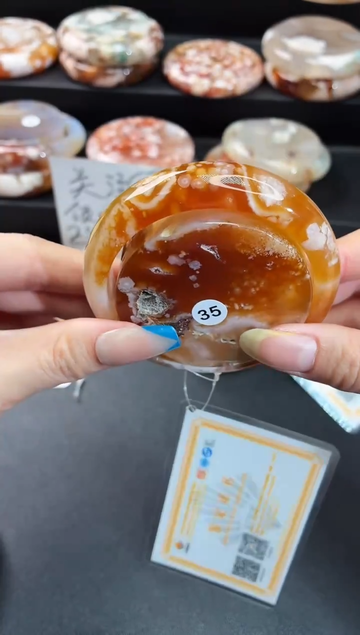 手镯玛瑙/玉髓未镶嵌暖****⁴石英质玉56圈55/56带(赠送镯心)