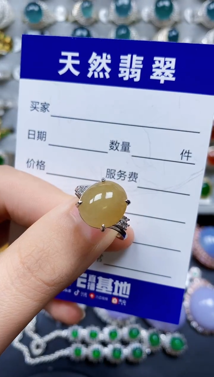 【闪购商品】翡翠银S925镶嵌戒指0310