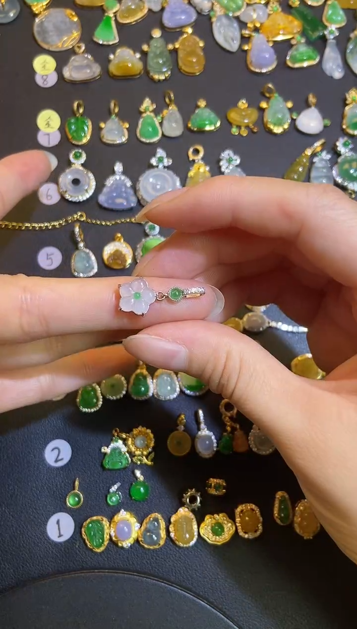 吊坠(不含链)银S925镶嵌翡翠1