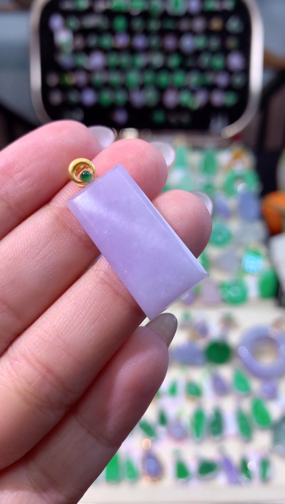 【闪购商品】翡翠颈饰18K金镶嵌缅甸天然A货翡翠