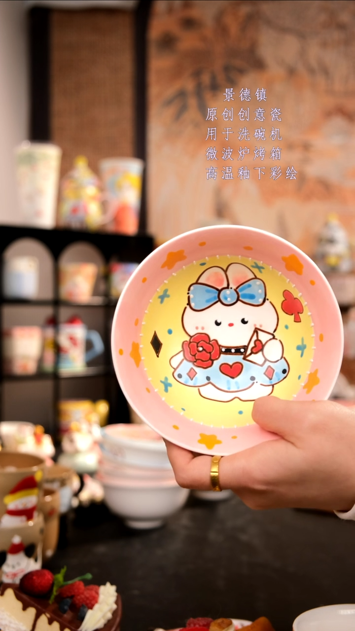 摆件陶王****烦旺的可以陶瓷手工手绘设计师款