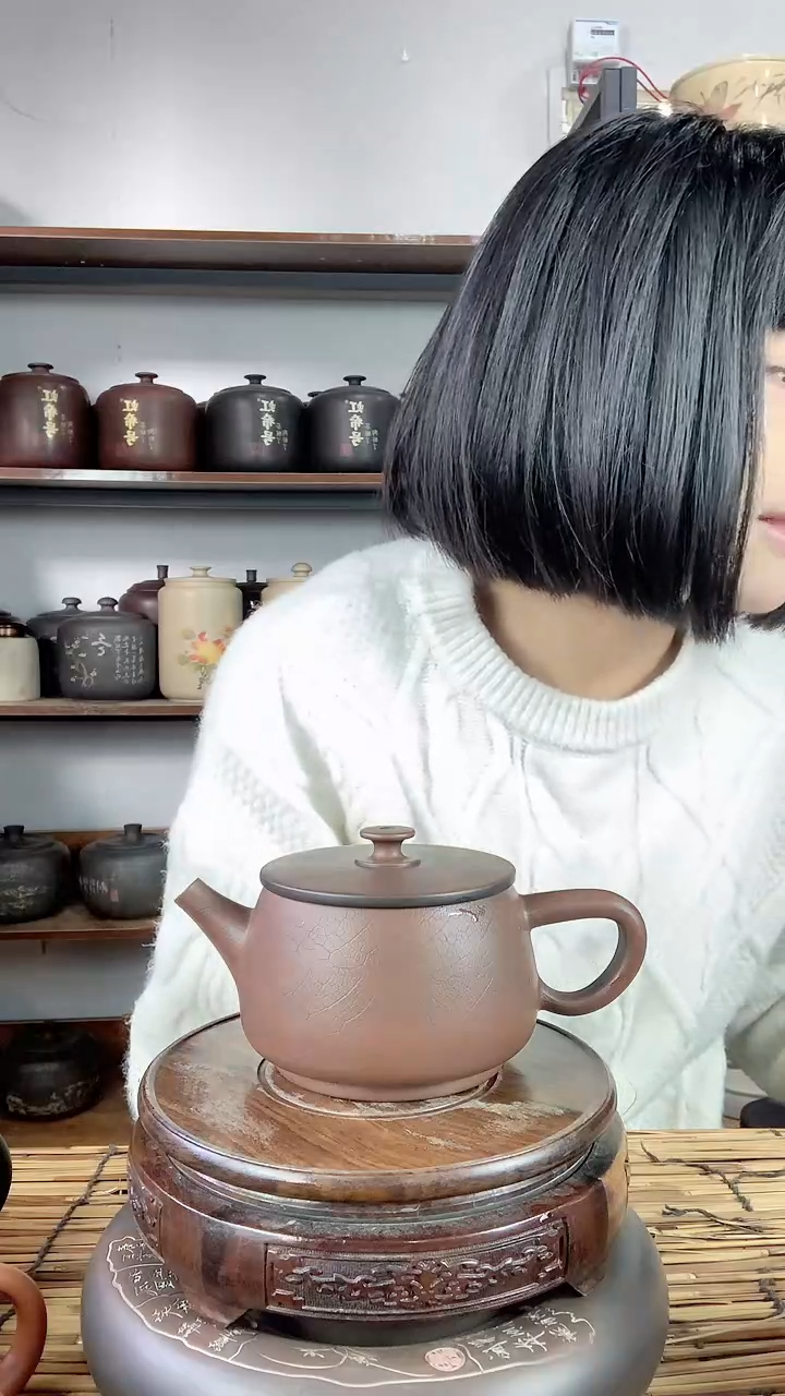 【闪购商品】罐建水紫陶手工彩填壶