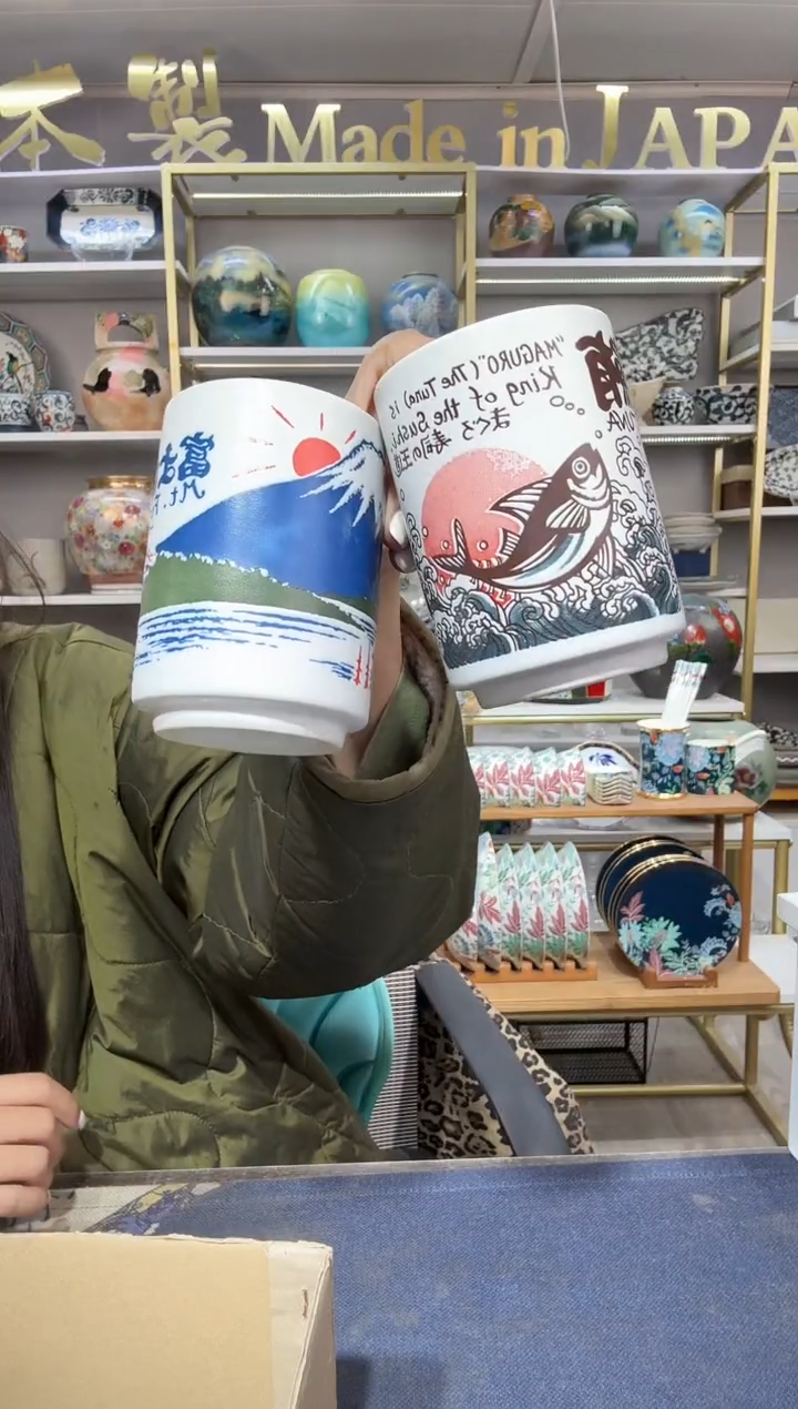 陶瓷美浓烧手握杯2只装