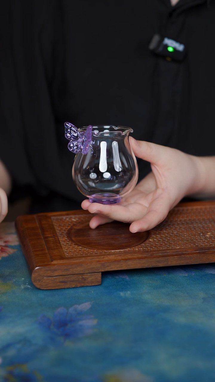 紫色蝴蝶 花口 主人杯