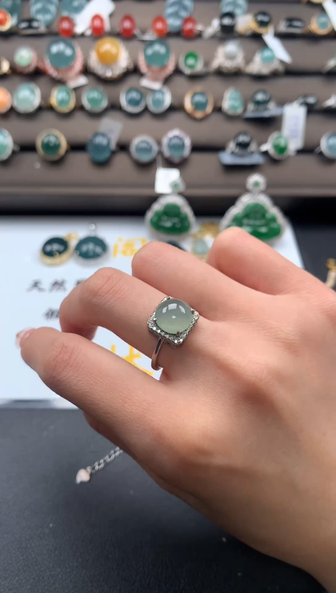 【闪购商品】翡翠戒指银S925镶嵌1111