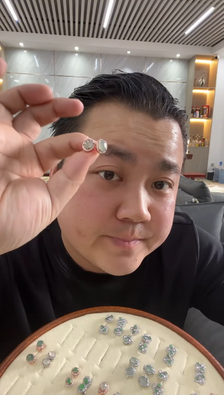 【闪购商品】翡翠耳饰银S925镶嵌耳环