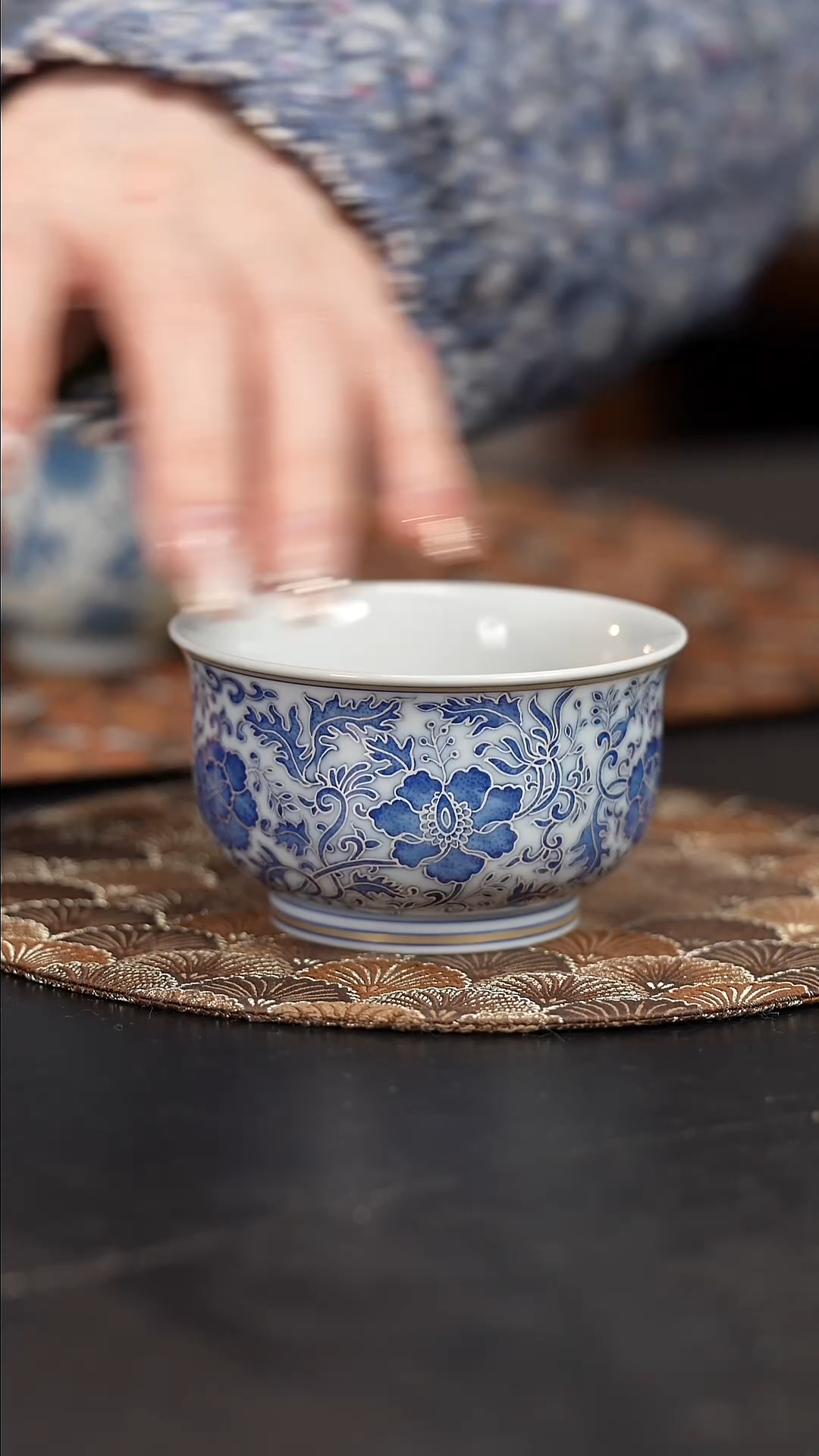 【闪购商品】杯四景堂青花描银