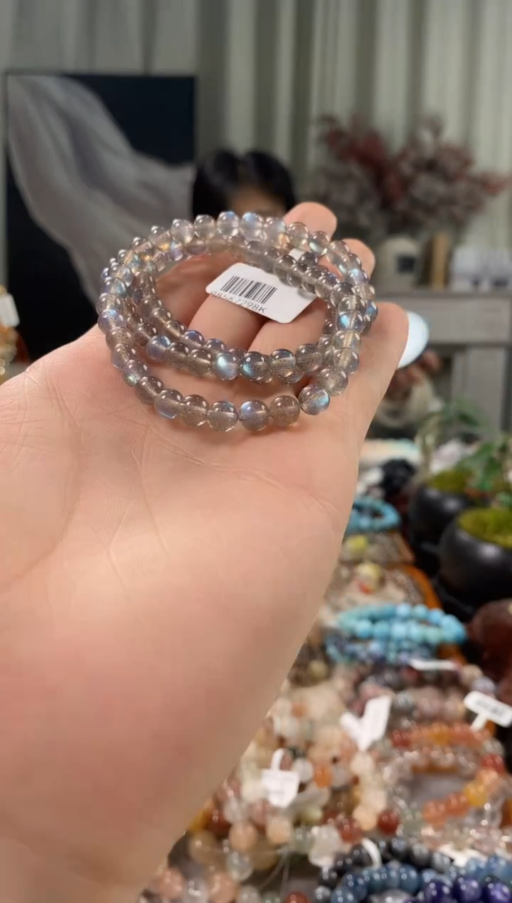 未镶嵌手链长石无*.灰月光多圈