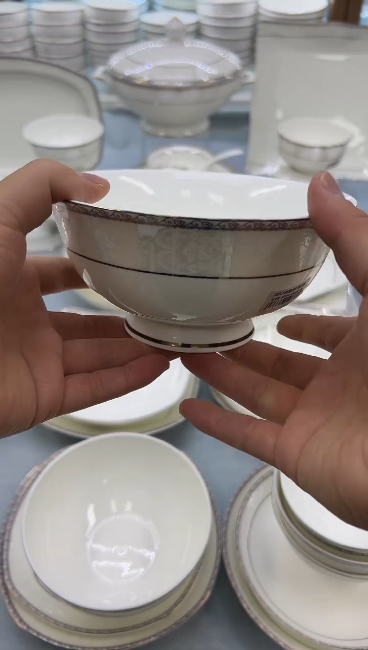 骨瓷玲珑6高2个  