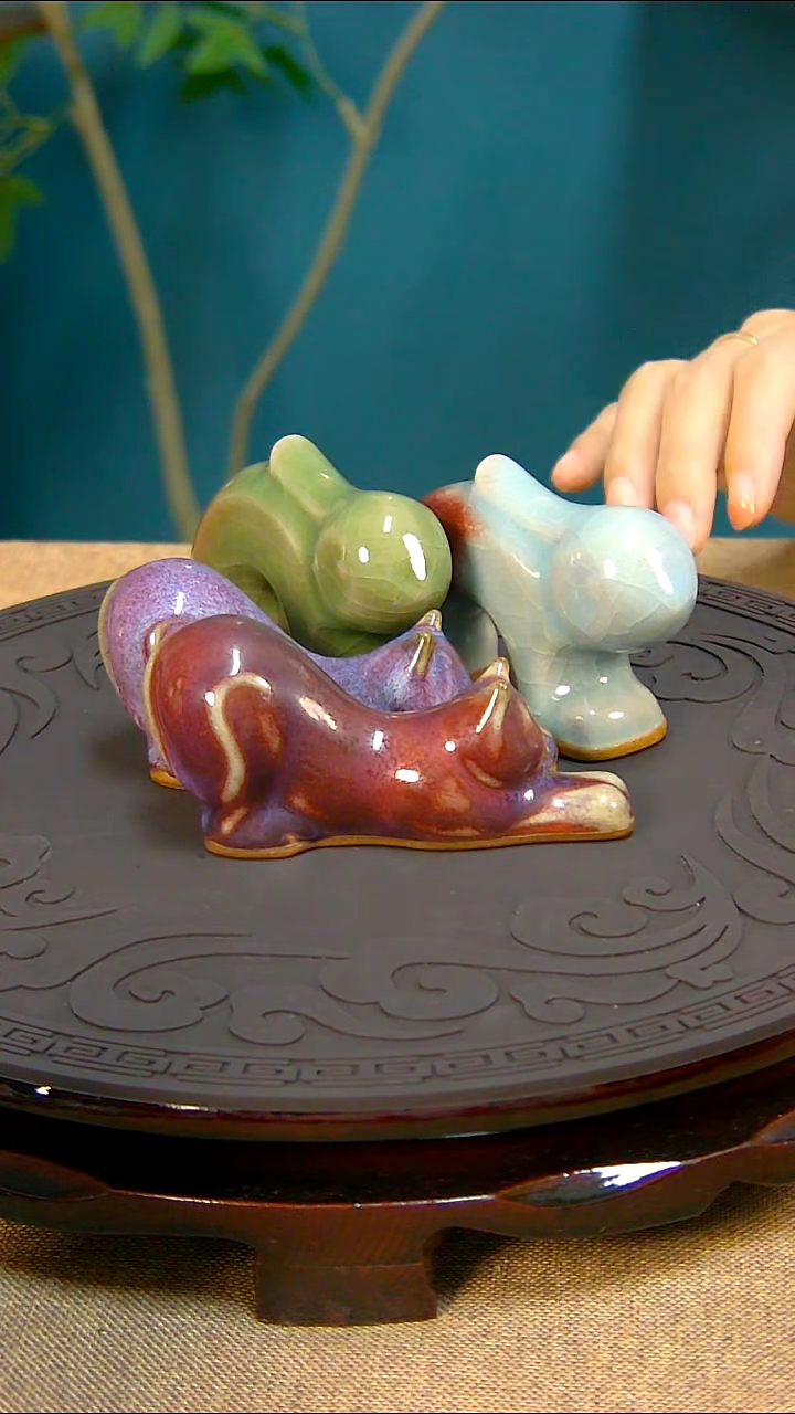 杯原产地钧尚源钧瓷小兔小猫茶宠一只