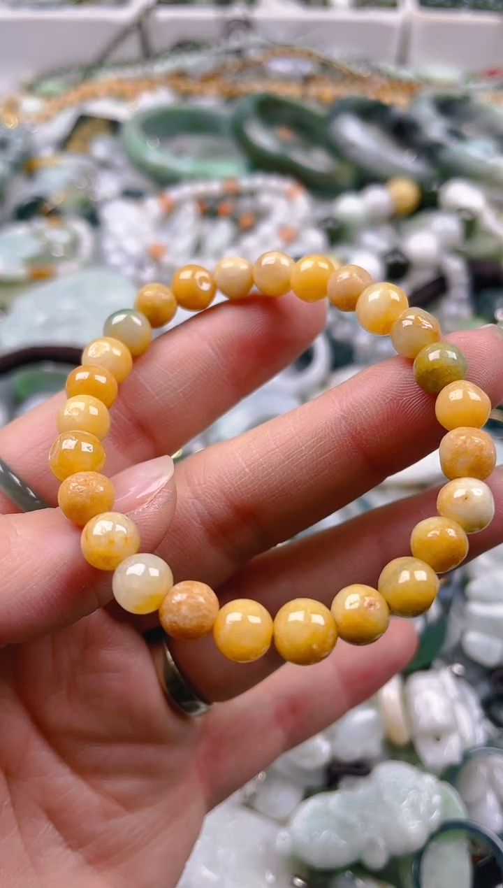 【闪购商品】翡翠颈饰未镶嵌6-7MM/L/翡翠A货一图一物