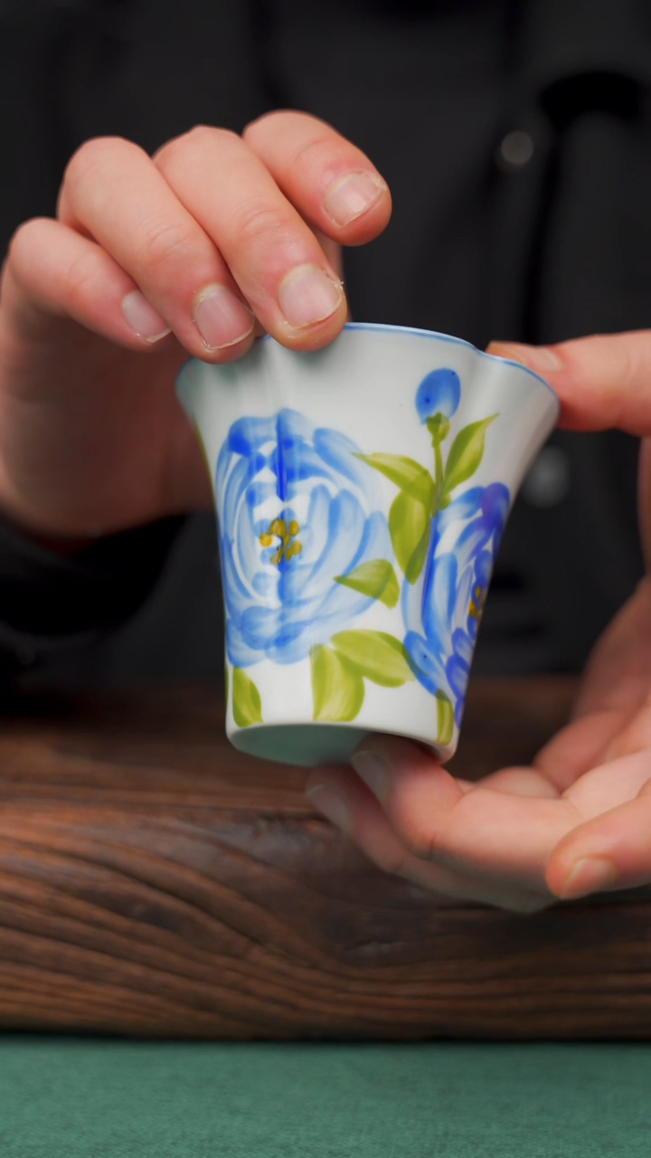 【闪购商品】瓷片28寻一缕瓷香杯釉下手工手绘瓷器