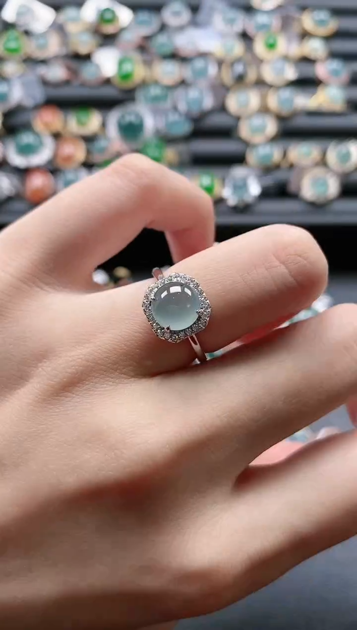 【闪购商品】翡翠戒指银S925镶嵌51511