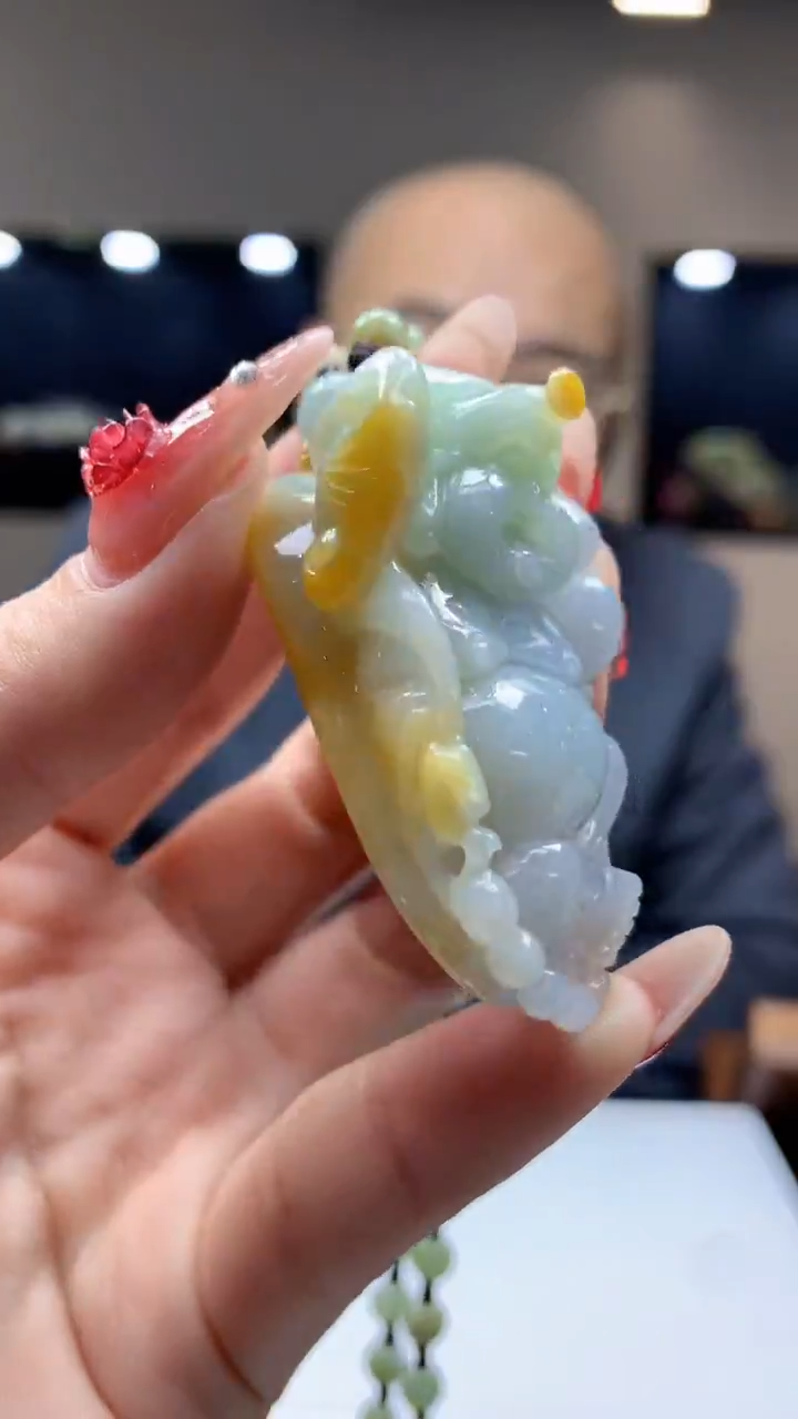 【闪购商品】定制翡翠未镶嵌1030ry-毛货挂件赠珠链42