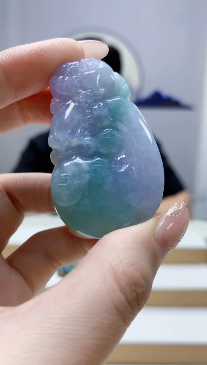 未镶嵌定制翡翠小**.4917jw-毛货挂件