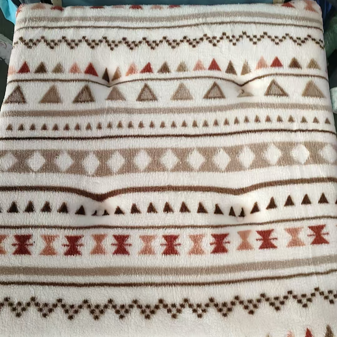 杏色波西双面绒坐垫40*40发4个