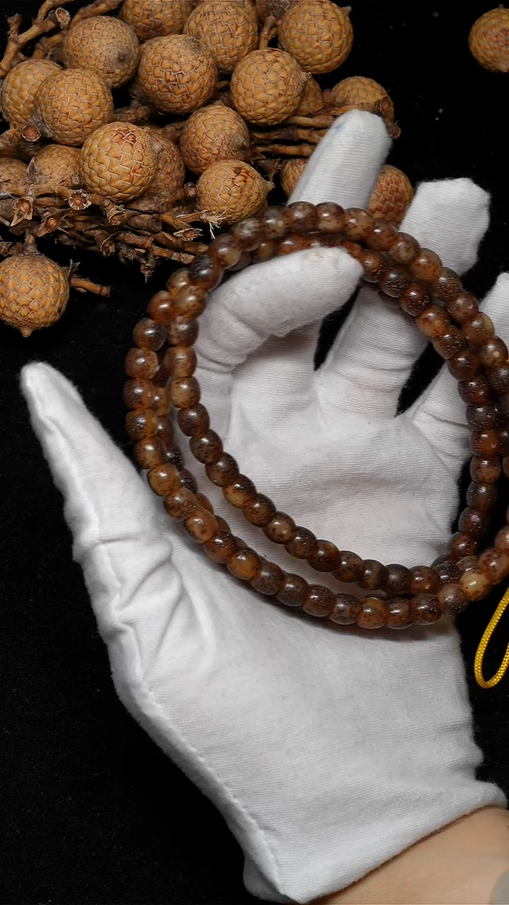 手串星月菩提7*6老籽粉冰-B20-1