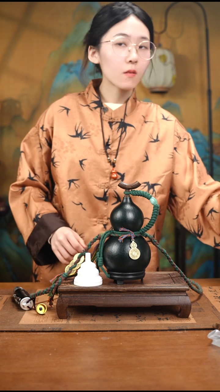 _****️WJ030藏绳款大漆酒葫芦（现货现发）