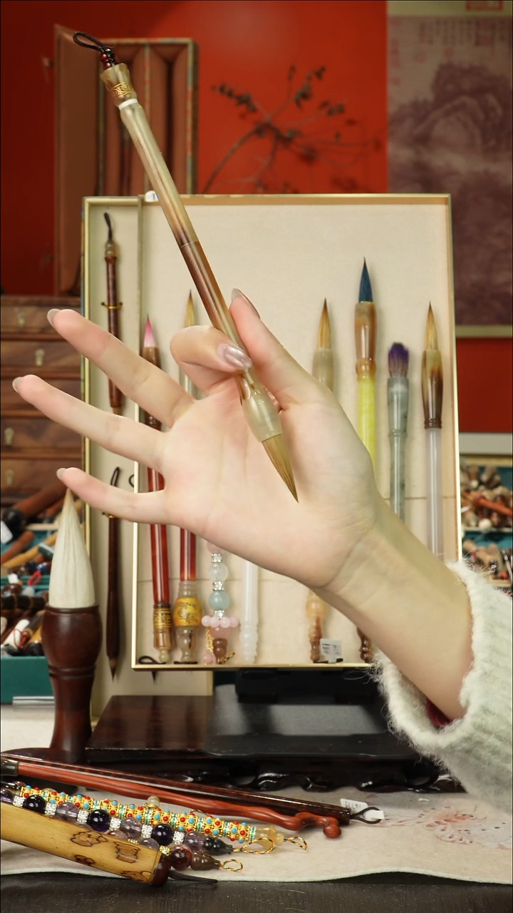 28号闪孤品高货毛笔链接 清水试笔 蘸墨不退