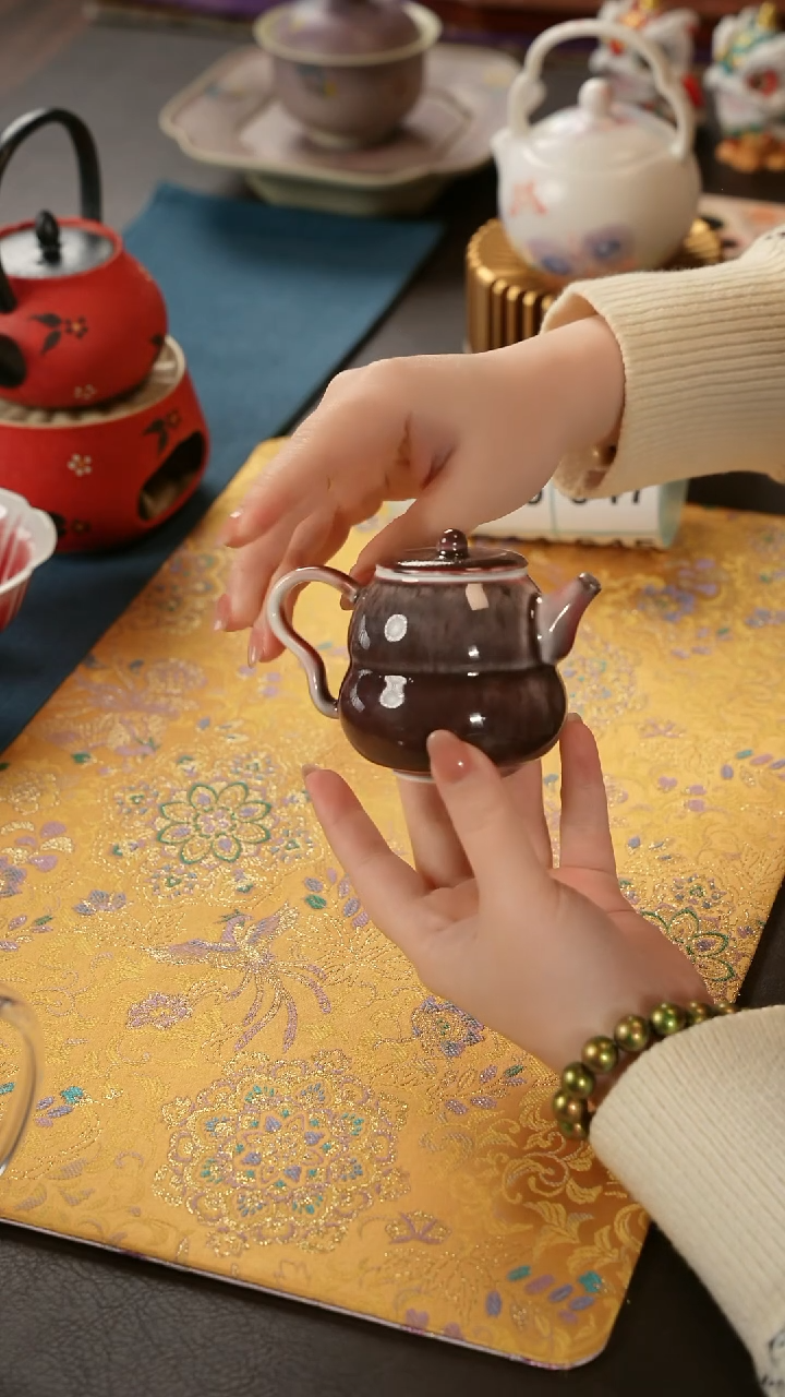 陶瓷茶具楚门窑变葫芦壶644