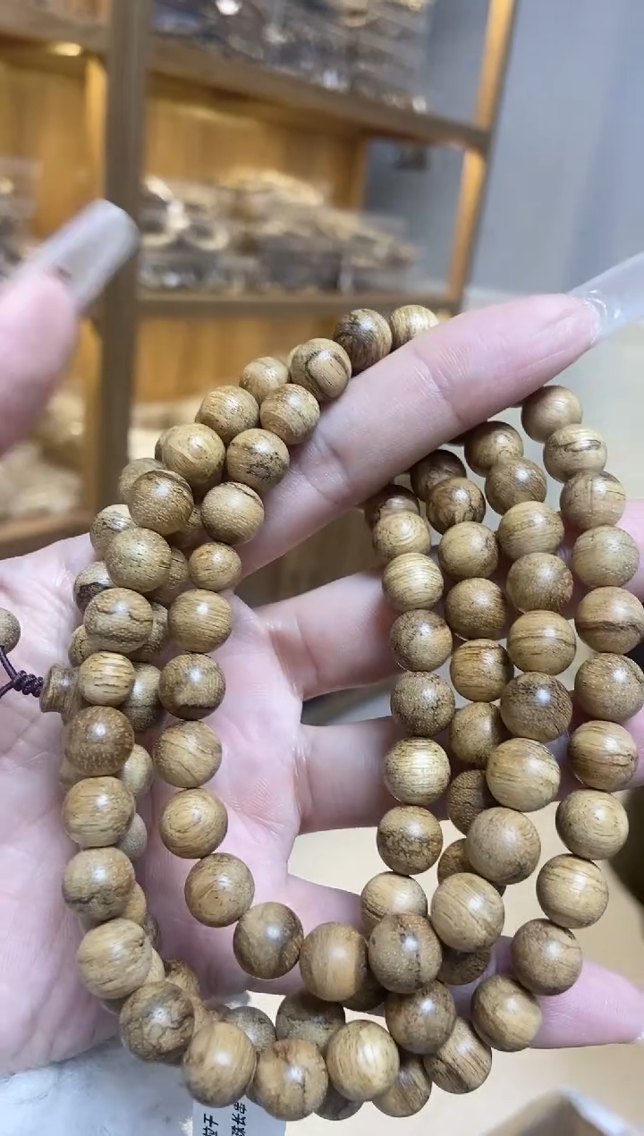 【闪购商品】沉香手串达拉干圆珠长串0.9虎皮纹多样性发其一