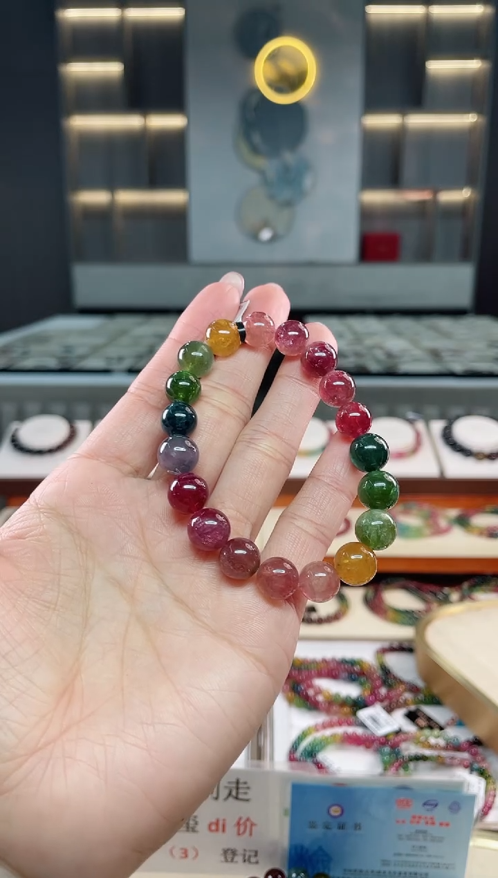 未镶嵌老矿碧玺单圈手串100mm+碧玺（多样性发一条）T