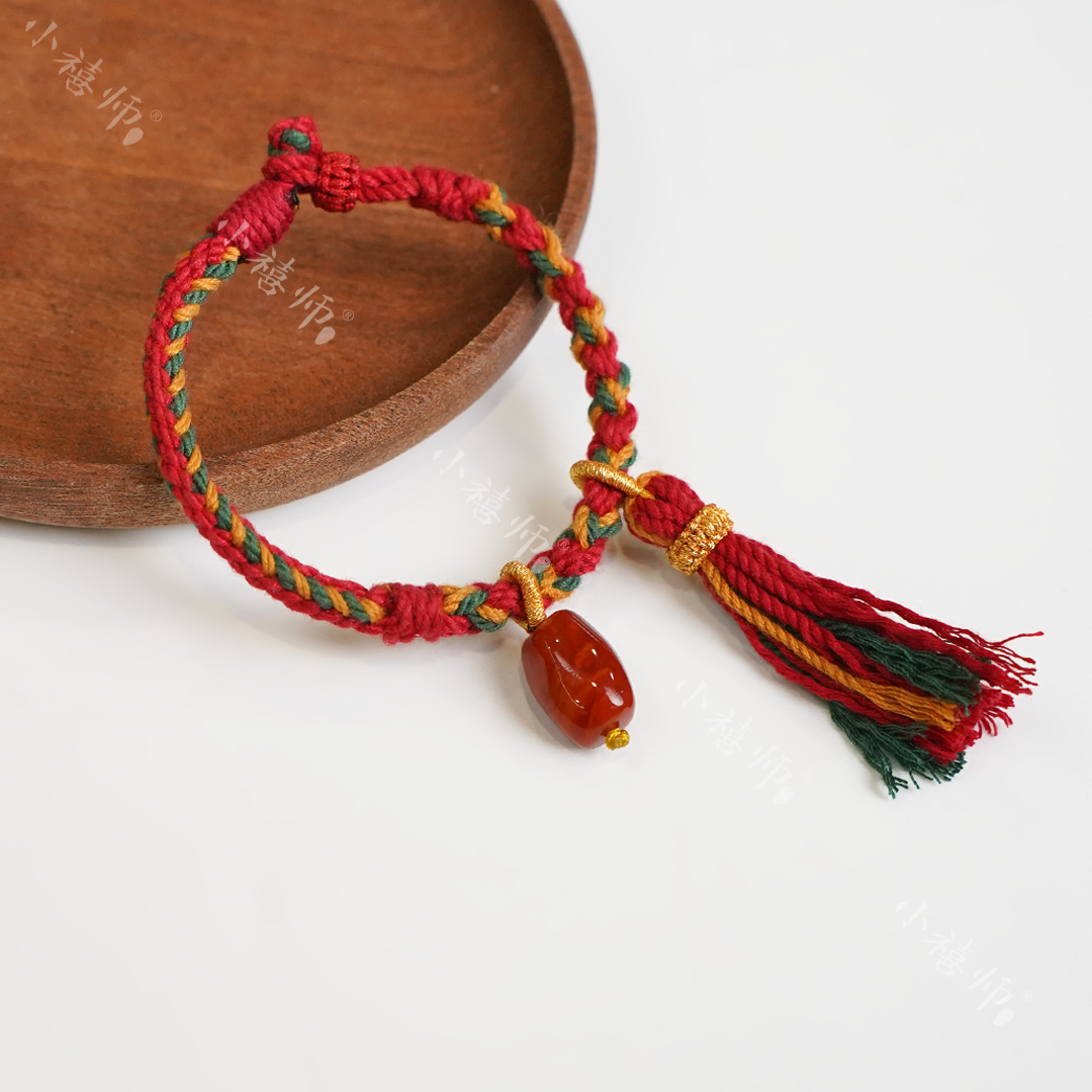 【新年系列】原矿南红手工编绳
