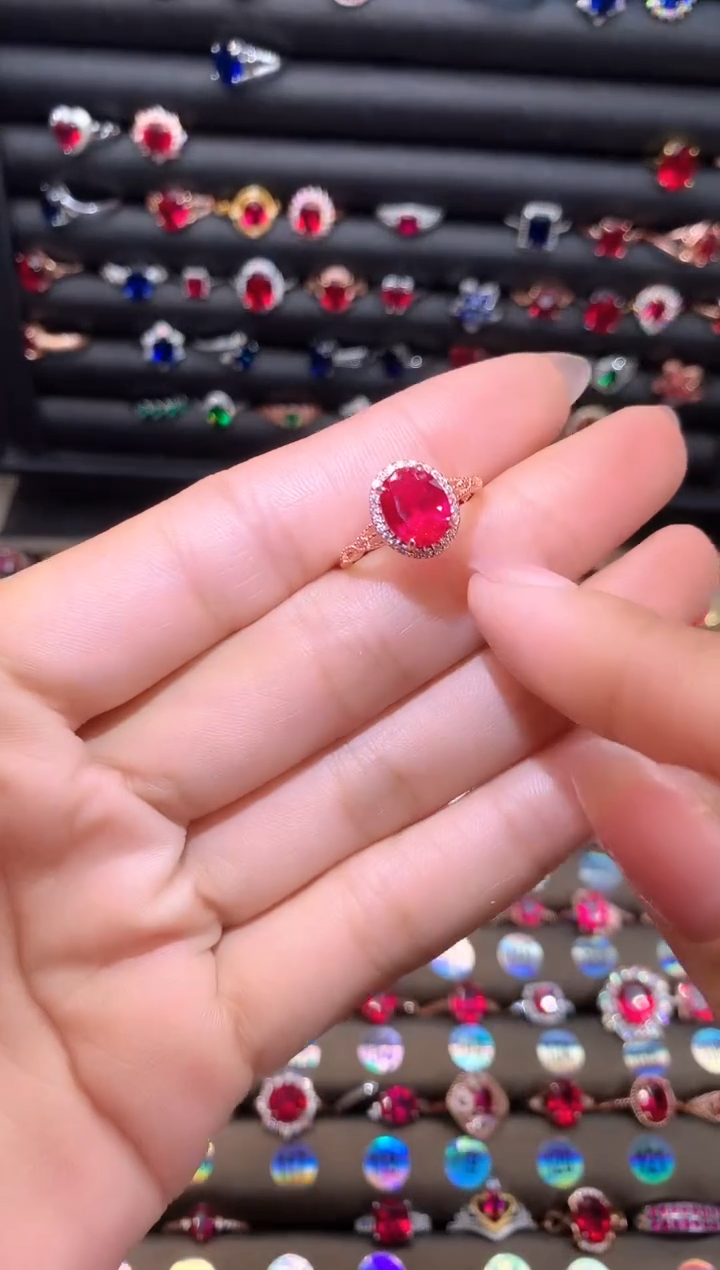 【闪购商品】红宝石戒指银S925镶嵌79