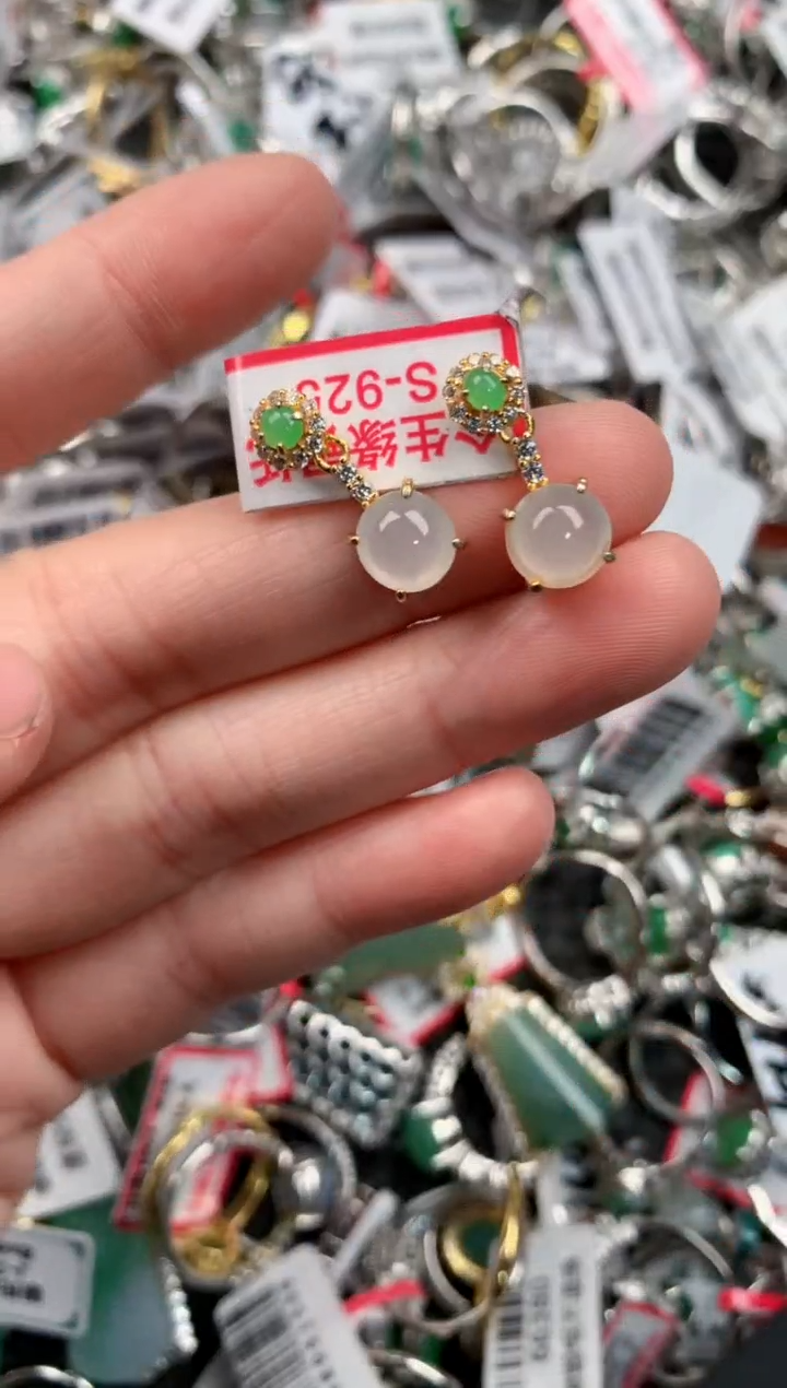 银S925镶嵌戒指翡翠8                  7