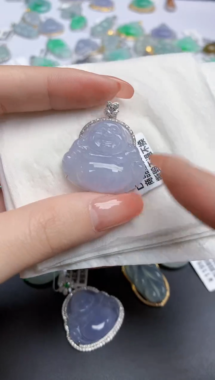 【闪购商品】翡翠颈饰18K金镶嵌天然缅甸翡翠A货